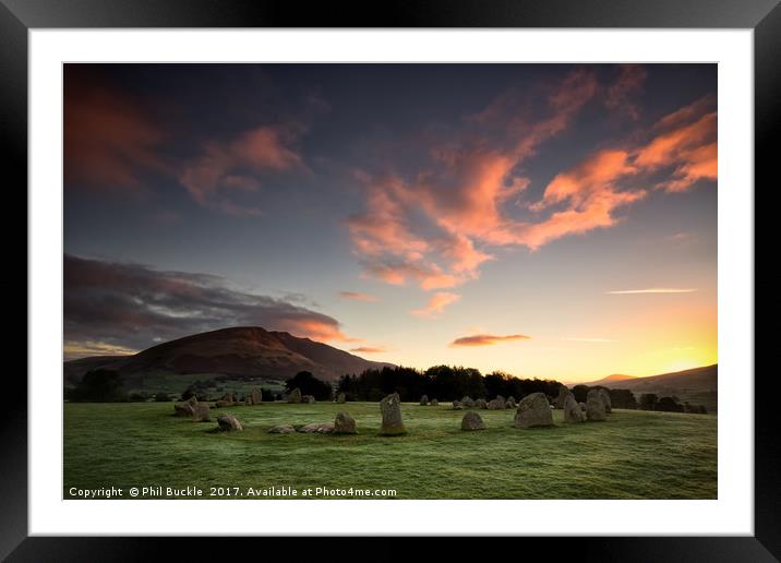 Sunrise at Castlerigg Stone Circle Framed Mounted Print by Phil Buckle