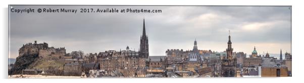 Edinburgh Skyline Acrylic by Robert Murray