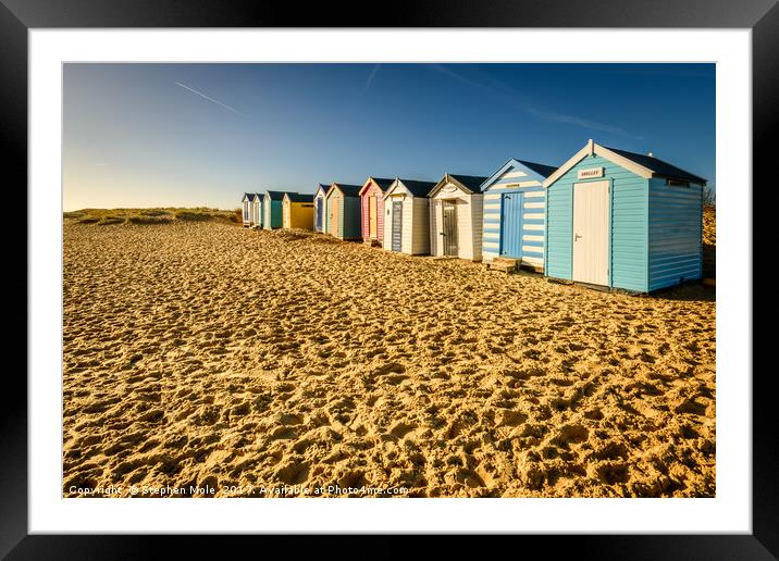 Beach Huts at Southwold Framed Mounted Print by Stephen Mole