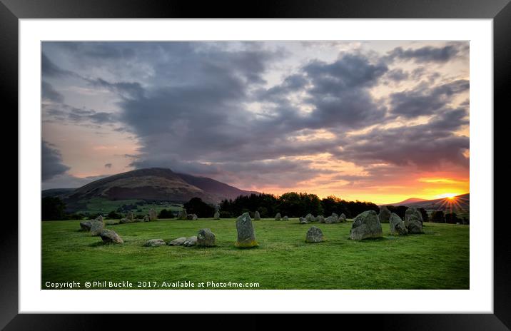 Castlerigg Stone Circle Sunrise Framed Mounted Print by Phil Buckle