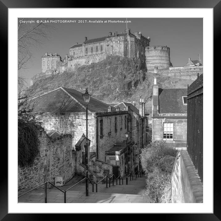 The Vennel, Brown's Place, Edinburgh, Scotland Framed Mounted Print by ALBA PHOTOGRAPHY