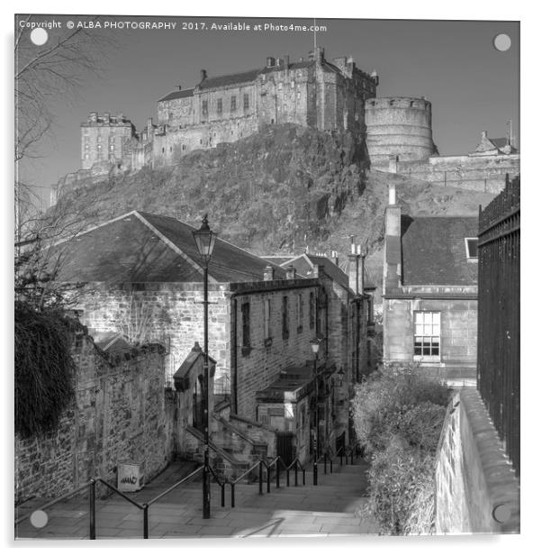 The Vennel, Brown's Place, Edinburgh, Scotland Acrylic by ALBA PHOTOGRAPHY