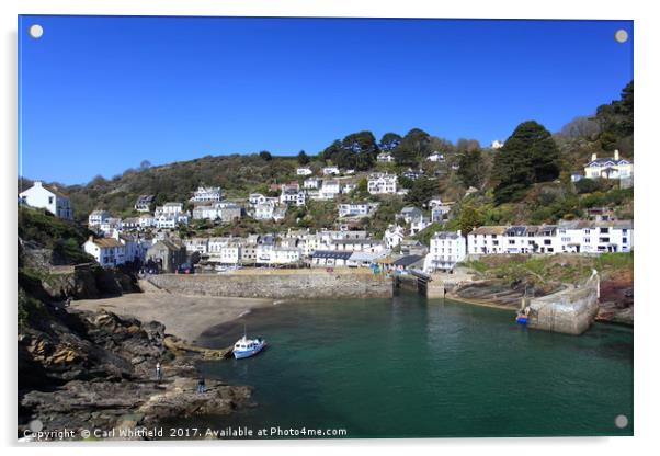 Polperro in Cornwall, England. Acrylic by Carl Whitfield