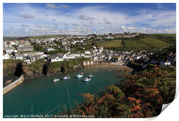 Port Isaac in Cornwall, England. Print by Carl Whitfield