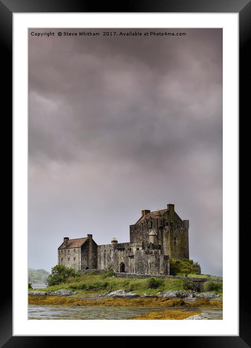 Storm clouds over Eilean Donan. Framed Mounted Print by Steve Whitham