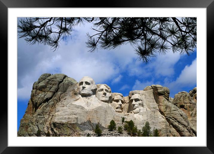 Mount Rushmore Framed Mounted Print by Christiane Schulze