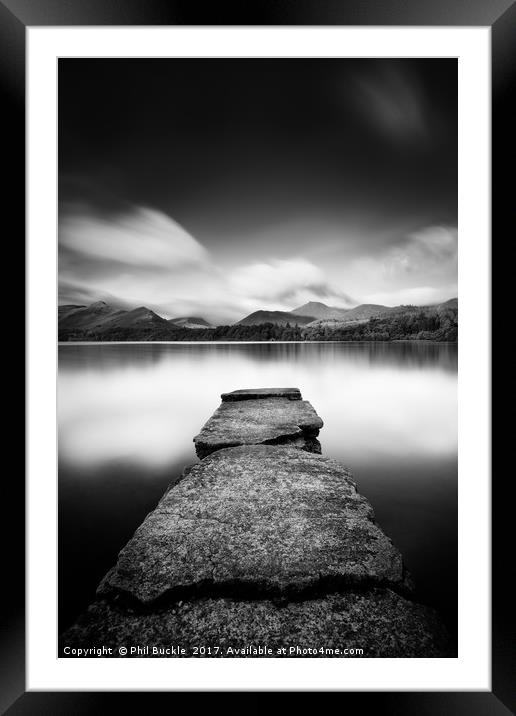 Isthmus Bay Black and White Framed Mounted Print by Phil Buckle