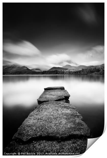 Isthmus Bay Black and White Print by Phil Buckle