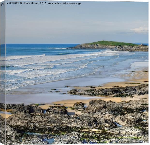 Fistral Beach Newquay Canvas Print by Diana Mower
