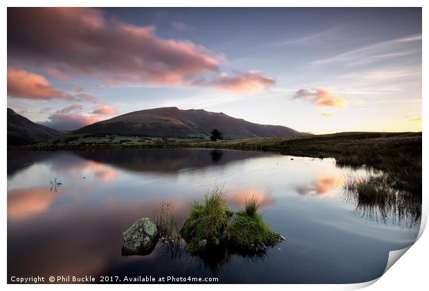 Tewet Tarn Sunrise Print by Phil Buckle