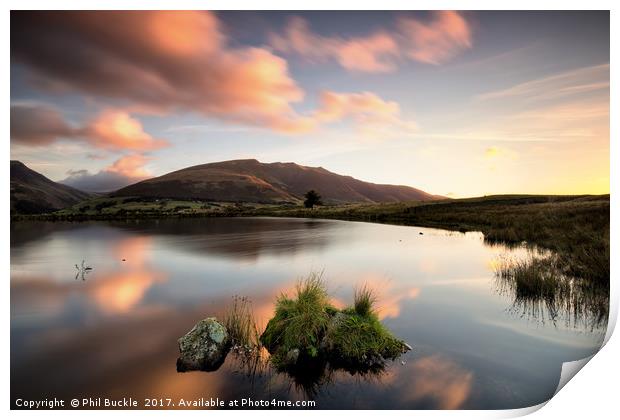 Tewet Tarn Reflections Print by Phil Buckle