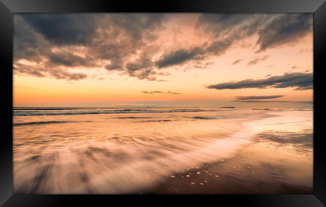 Bamburgh Beach at Sunset Framed Print by Naylor's Photography