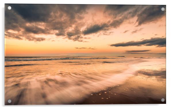 Bamburgh Beach at Sunset Acrylic by Naylor's Photography