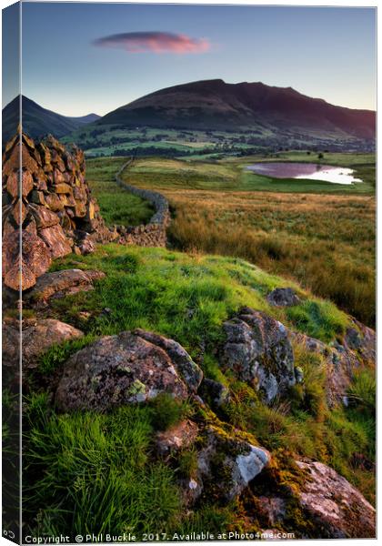 Tewet Tarn Wall Sunrise Canvas Print by Phil Buckle