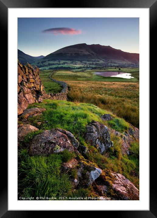 Tewet Tarn Wall Sunrise Framed Mounted Print by Phil Buckle