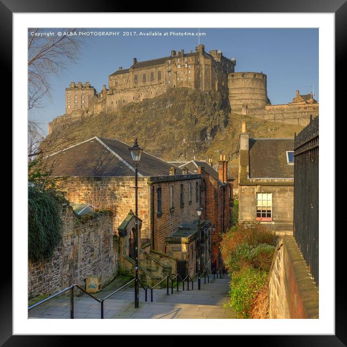 The Vennel, Brown's Place, Edinburgh, Scotland Framed Mounted Print by ALBA PHOTOGRAPHY