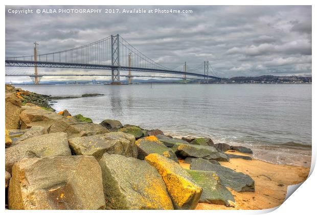 The Forth Road Bridge, South Queensferry, Scotland Print by ALBA PHOTOGRAPHY