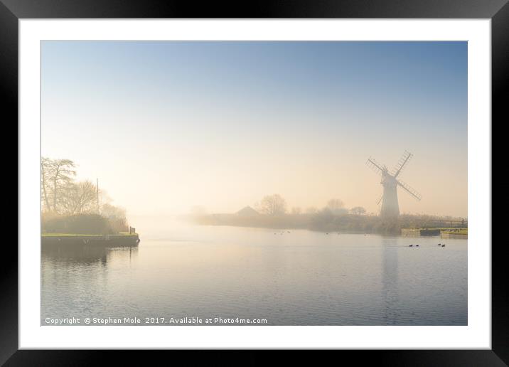 Hazy Morning at Thurne Framed Mounted Print by Stephen Mole