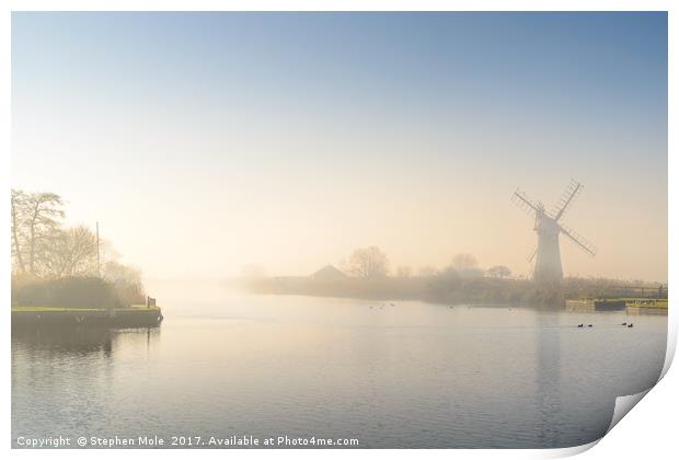 Hazy Morning at Thurne Print by Stephen Mole