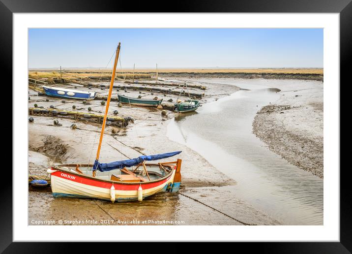 Boats at Morston Quay  Framed Mounted Print by Stephen Mole