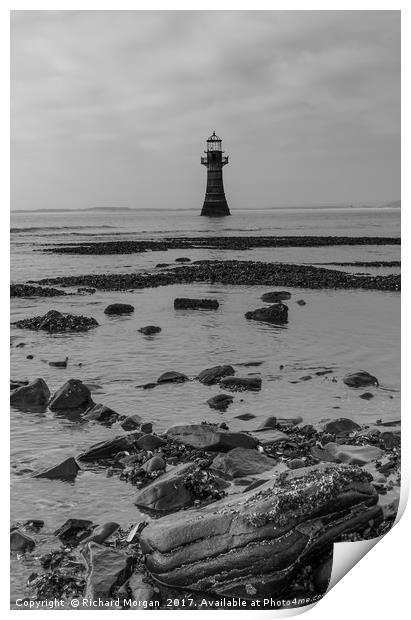 Whiteford Lighthouse, Gower, South Wales. Print by Richard Morgan