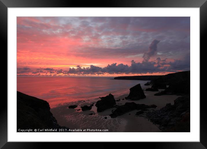 Aftersun at Bedruthan Steps. Framed Mounted Print by Carl Whitfield