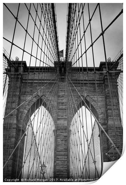 Brooklyn Bridge, New York. Print by Richard Morgan