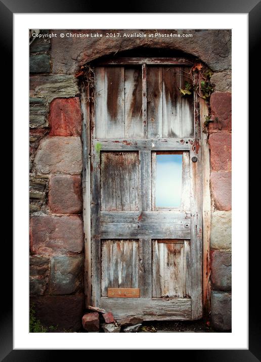 The Door Framed Mounted Print by Christine Lake