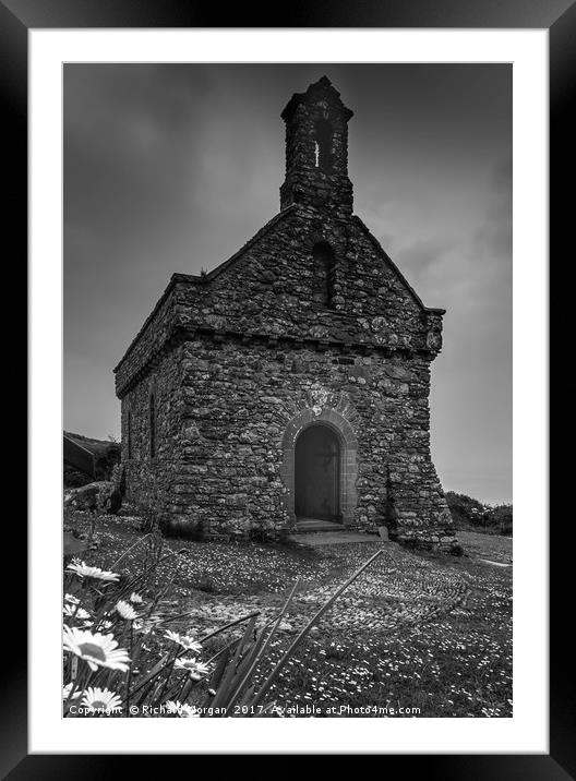 St Nons Chapel, St Davids Pembrokeshire. Framed Mounted Print by Richard Morgan