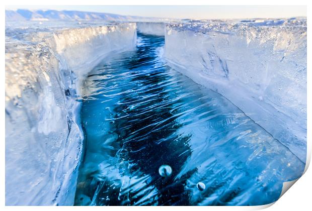 The crack of Baikal ice Print by Svetlana Korneliuk