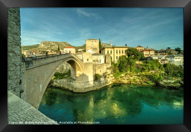 Mostar Bridge  Framed Print by Rob Hawkins