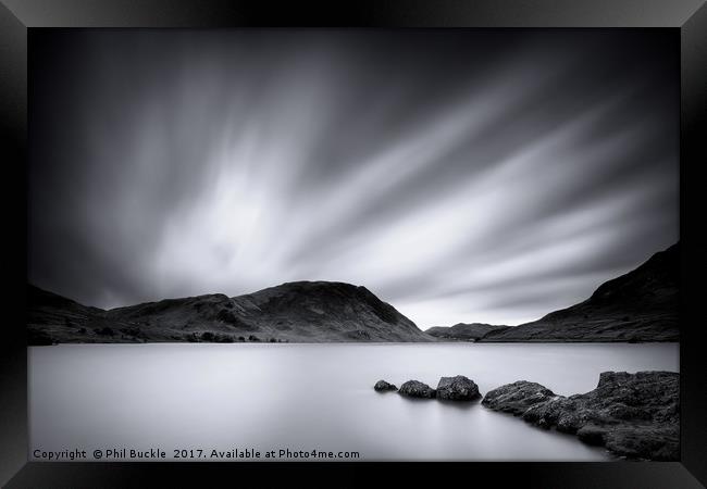 Crummock Water Black and White Framed Print by Phil Buckle