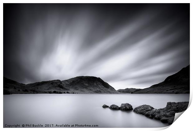 Crummock Water Black and White Print by Phil Buckle