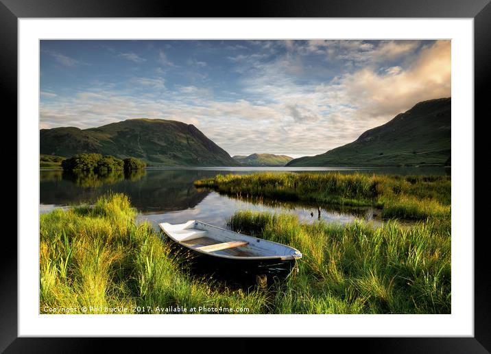Crummock Water Boat Framed Mounted Print by Phil Buckle