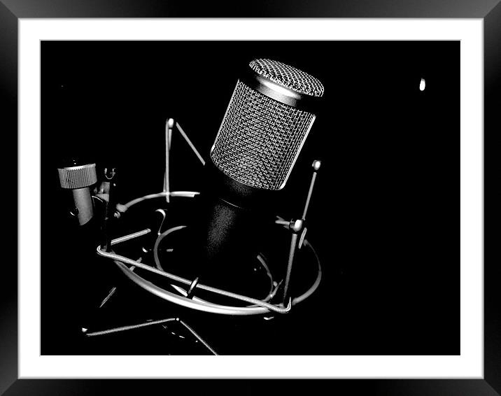 Microphone Framed Mounted Print by Dave Menzies