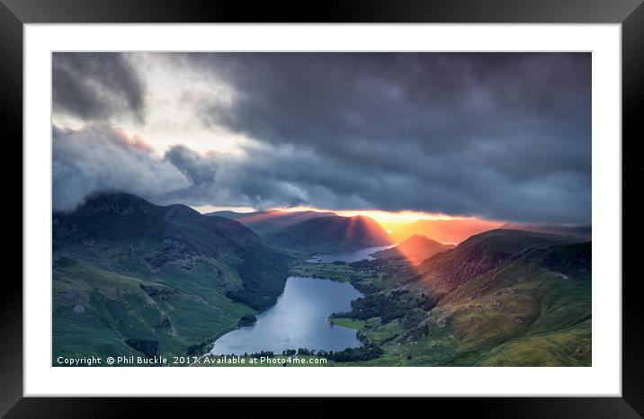 Three Lakes Sunset Framed Mounted Print by Phil Buckle
