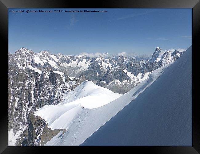 Aiguille Du Midi Chamonix Framed Print by Lilian Marshall