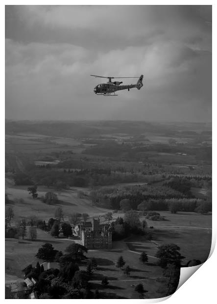 Overflying Downton Abbey Print by Simon Hackett