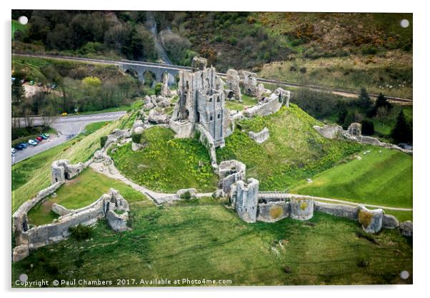 Corfe Castle Acrylic by Paul Chambers