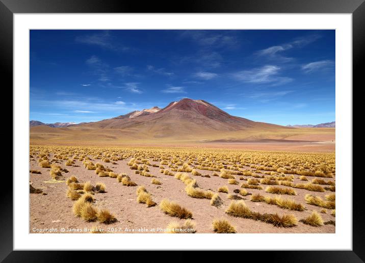 El Tatio volcano Atacama Desert Chile Framed Mounted Print by James Brunker