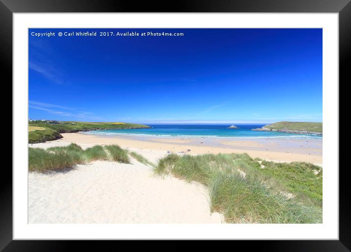 Crantock Bay in Cornwall, England. Framed Mounted Print by Carl Whitfield