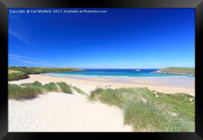 Crantock Bay in Cornwall, England. Framed Print by Carl Whitfield