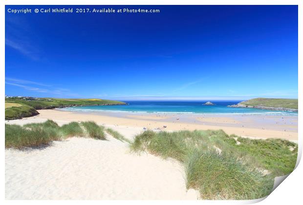 Crantock Bay in Cornwall, England. Print by Carl Whitfield