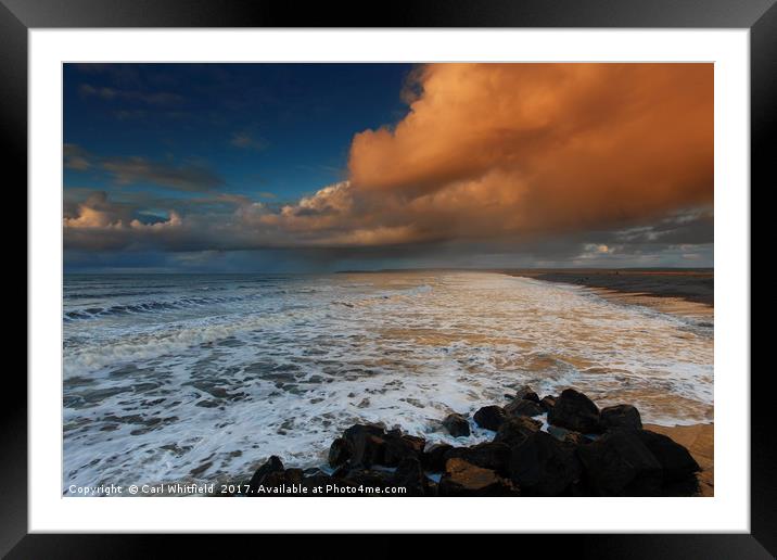 Winter Sunset at Westward Ho! Framed Mounted Print by Carl Whitfield