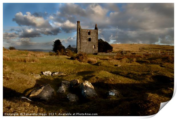 Abandoned Mine Building - Bodmin Moor Print by Samantha Higgs