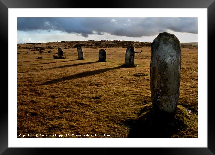 The Hurlers Stone Circle - Cornwall Framed Mounted Print by Samantha Higgs