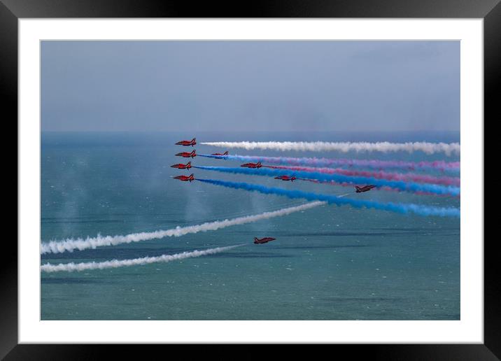 Red Arrows Goose Formation at Eastbourne Framed Mounted Print by Oxon Images
