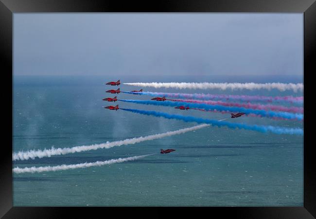 Red Arrows Goose Formation at Eastbourne Framed Print by Oxon Images