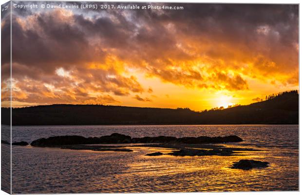 Rockcliffe Bay Sunset Canvas Print by David Lewins (LRPS)