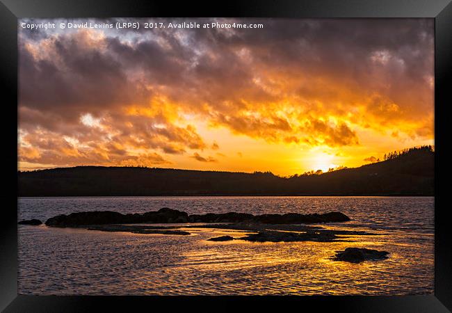 Rockcliffe Bay Sunset Framed Print by David Lewins (LRPS)